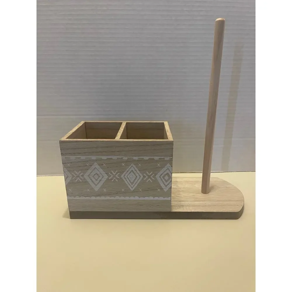 Target Dollar Spot 2022 Wooden Folding Tray and Paper Towel Caddy
